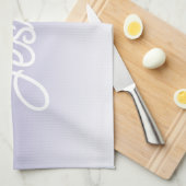 （編集可能）淡い紫の色グラデーションとテキスト キッチンタオル (四つ折り)