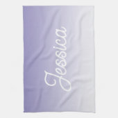 （編集可能）淡い紫の色グラデーションとテキスト キッチンタオル (縦)