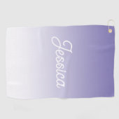 （編集可能）淡い紫の色グラデーションとテキスト ゴルフタオル (横)