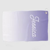 （編集可能）淡い紫の色グラデーションとテキスト ゴルフタオル (横)