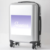 (編集可能)淡い紫の色グラデーションとテキスト シール (スーツケース)