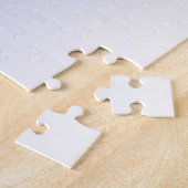 (編集可能)淡い紫の色グラデーションとテキスト ジグソーパズル (側面)