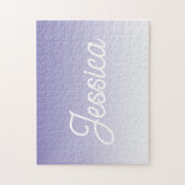 (編集可能)淡い紫の色グラデーションとテキスト ジグソーパズル (縦)