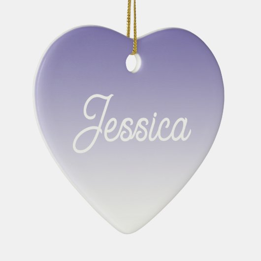 (編集可能)淡い紫の色グラデーションとテキスト セラミックオーナメント (右)