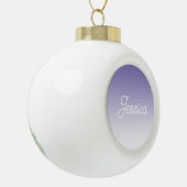 （編集可能）淡い紫の色グラデーションとテキスト セラミックボールオーナメント (左)