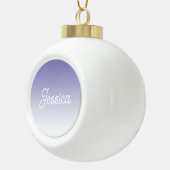 （編集可能）淡い紫の色グラデーションとテキスト セラミックボールオーナメント (右)