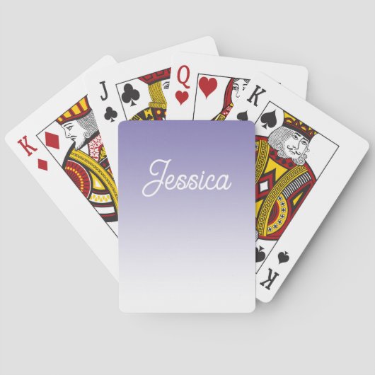 （編集可能）淡い紫の色グラデーションとテキスト トランプ (裏面)