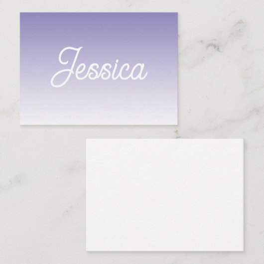 (編集可能)淡い紫の色グラデーションとテキスト ノートカード (正面/裏面)