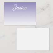 (編集可能)淡い紫の色グラデーションとテキスト ノートカード (正面/裏面)