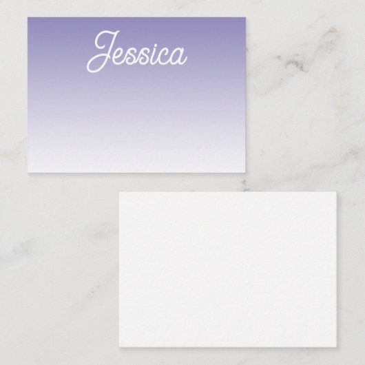 (編集可能)淡い紫の色グラデーションとテキスト ノートカード (正面/裏面)