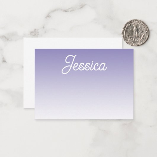 (編集可能)淡い紫の色グラデーションとテキスト ノートカード (正面/裏面インサイチュ)