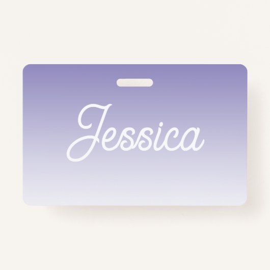 (編集可能)淡い紫の色グラデーションとテキスト バッジ (正面)