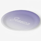 （編集可能）淡い紫の色グラデーションとテキスト ペーパープレート (アングル)