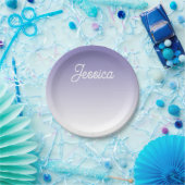 （編集可能）淡い紫の色グラデーションとテキスト ペーパープレート (パーティー)