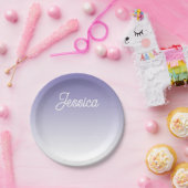 （編集可能）淡い紫の色グラデーションとテキスト ペーパープレート (パーティー)