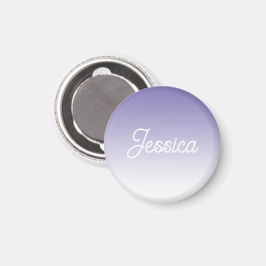 (編集可能)淡い紫の色グラデーションとテキスト マグネット (正面/裏面)