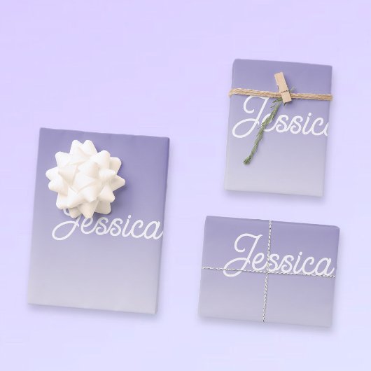 （編集可能）淡い紫の色グラデーションとテキスト ラッピングペーパーシート