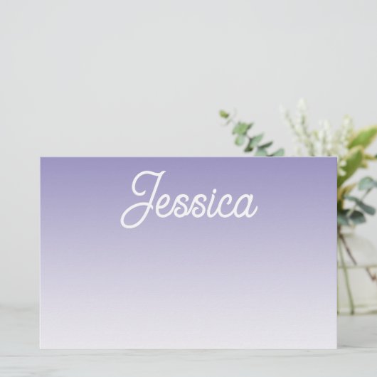 (編集可能)淡い紫の色グラデーションとテキスト 便箋 (スタンド正面)