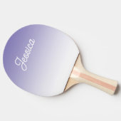 （編集可能）淡い紫の色グラデーションとテキスト 卓球ラケット (横)