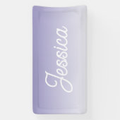 （編集可能）淡い紫の色グラデーションとテキスト 横断幕 (縦)