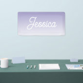 （編集可能）淡い紫の色グラデーションとテキスト 横断幕 (トレードショー)