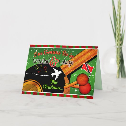 編集可能 - 私はトリニダード・トバゴに行くんだ カード (正面)