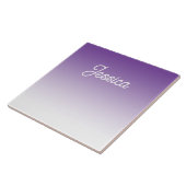 (編集可能) 紫色オンブレ & お好きなテキスト タイル (側面)