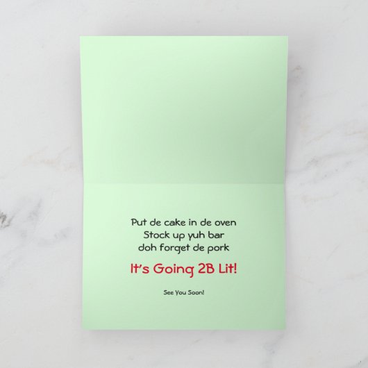 編集可能 – Ah Comin' fuh de Christmas カード (内部)