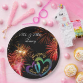 編集可能 – Fireworksで楽しく終わる ペーパープレート (パーティー)