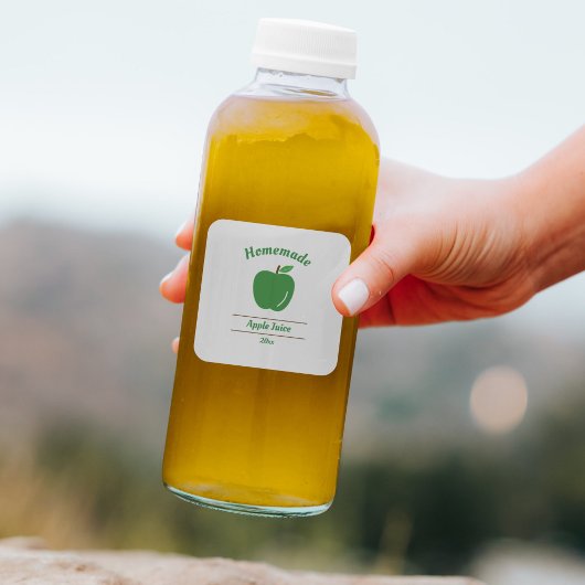 編集可能Apple Juiceラベルシール スクエアシール