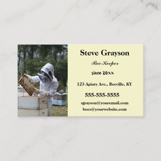 編集可能Bee Keeper名刺 名刺 (正面)
