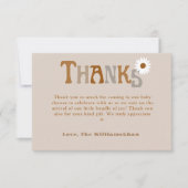 編集可能Bohoありがとう赤ちゃんシャワーカードテンプレート サンキューカード (正面)