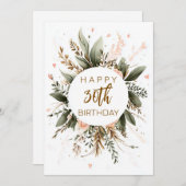 編集可能BOHOフローラハッピーバースデー シーズンカード (正面/裏面)