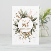 編集可能BOHOフローラハッピーバースデー シーズンカード (スタンド正面)