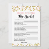 編集可能Brideゲームカードを知っているかどうか 招待状 (正面)