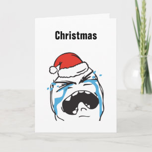 編集可能Christmas Le Me Memesのトロールの泣き叫びのカスタム シーズンカード