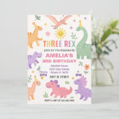 編集可能Dinoパーティー招待状 シーズンカード (スタンド正面)
