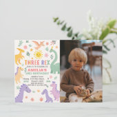 編集可能Dinoパーティー招待状 子供へ シーズンカード (スタンド正面)