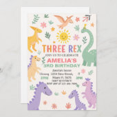 編集可能Dinoパーティー招待状 子供へ シーズンカード (正面/裏面)