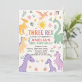 編集可能Dinoパーティー招待状 子供へ シーズンカード (スタンド正面)