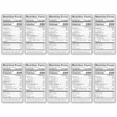 編集可能FDA準拠のカスタム栄養食品ラベル シール (正面)