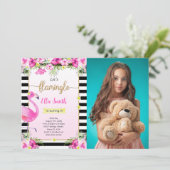 編集可能Flamingoフォト招待状 招待状 (スタンド正面)