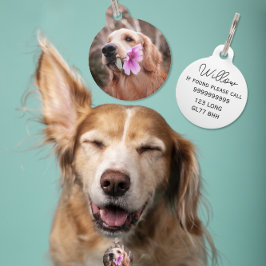 編集可能IDの犬/猫ペットラベル ペット　ネームタグ