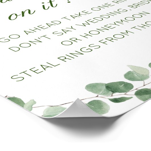 編集可能Itにリングや輪を置くブライダルシャワーゲームサイト ポスター (角)