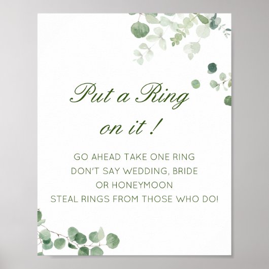 編集可能Itにリングや輪を置くブライダルシャワーゲームサイト ポスター (正面)