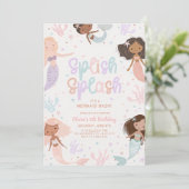 編集可能Mermaid誕生日招待状、Mermaid Bash 招待状 (スタンド正面)