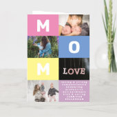 編集可能MOMカラーブロック数々の写真金ゴールド 箔シーズンカード (裏面)