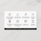 編集可能PMU Brow Microblading AfterCare  名刺 (裏面)