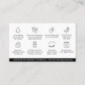 編集可能PMU Brow Microblading AfterCare 名刺 (裏面)