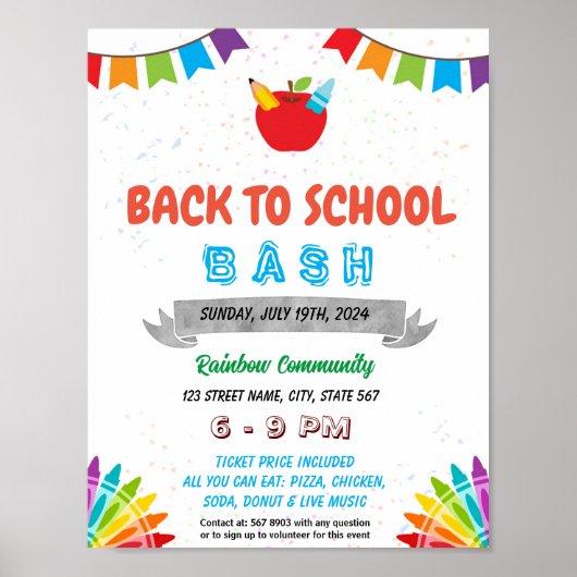 編集可能PTO PTA新学期チラシ ポスター (正面)